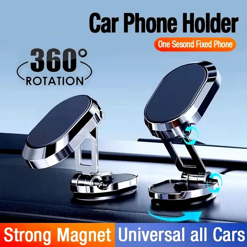 Phone Accessories Holder Car - Magnetische Autotelefonhalterung Magnet-Telefonhalter Klappbarer Armaturenbrett-Ständer 360-Grad