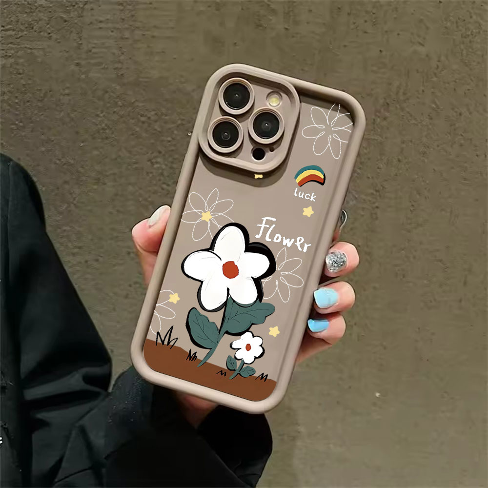 Apple Iphone 15 - Glückliche Cartoon-Blumen Weiche TPU Anti-Sturz Handyhülle