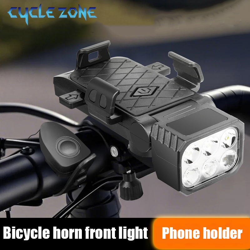 Phone Zone Accessories & Repair Photos - Fahrrad-Frontlicht mit Hupe und Telefonhalter, Radfahren,