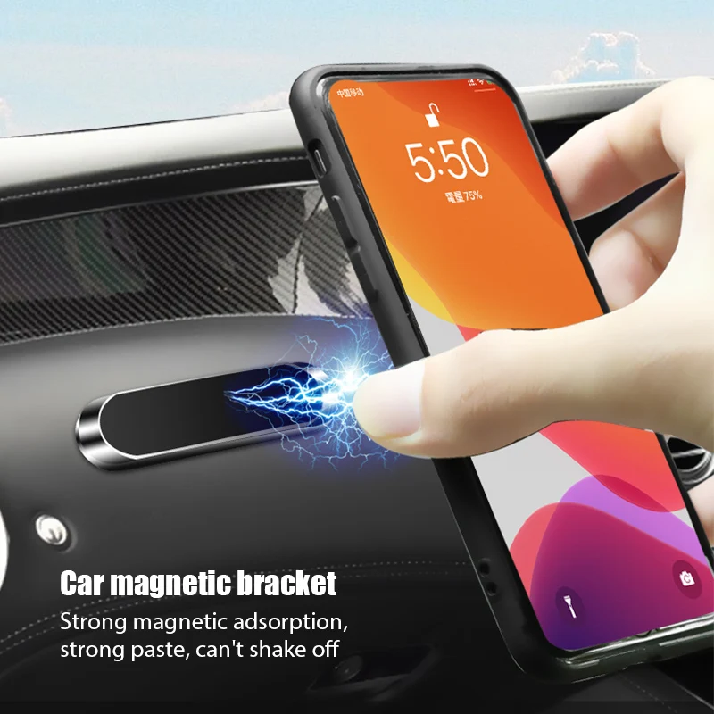 Phone Accessories Useful - Magnetische Auto-Handyhalterung, drehbar, Mini-Streifenform, Metall, starker